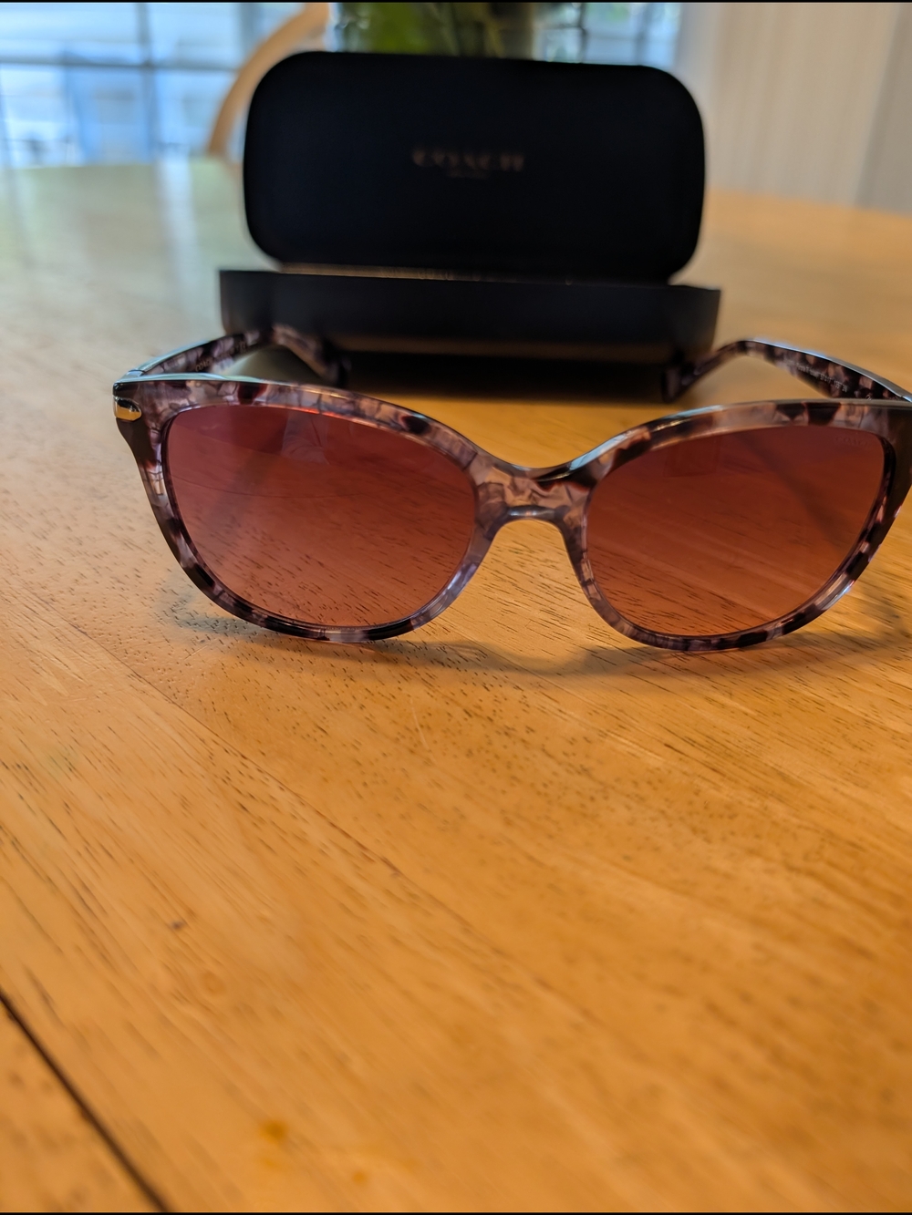 COACH Women's Purple Tinted Sunglasses with Case - Picture 3 of 10
